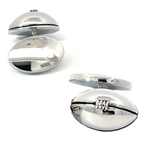 Rugby Ball    Chain Cufflinks - silver plated