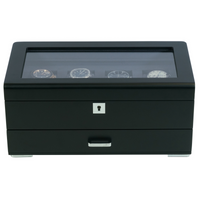 Seconds - 4 Slots Wooden Watch Box with Charcoal Interior and Drawer