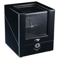 Seconds - Lindeman Black Watch Winder Box for 2 Watches (Single Rotor)