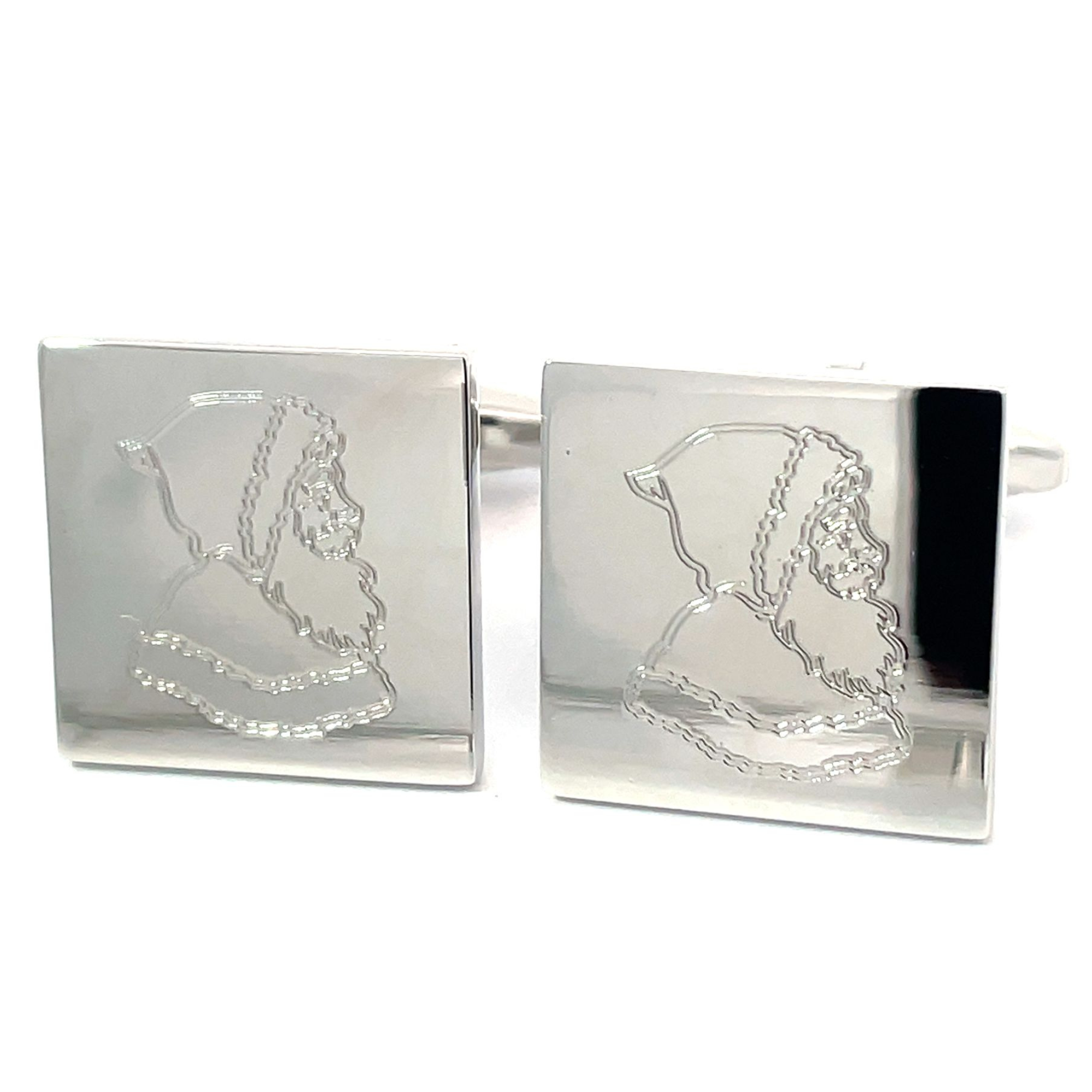 Santa Claus Christmas (engraved) Cufflinks