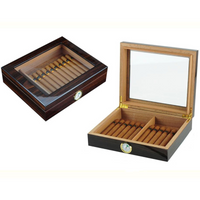 Seconds - 12-20 CT Walnut Cigar Humidor Spanish Cedar Box for Cigars (C)