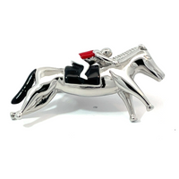 Coloured Horse & Jockey 3D Tie Clip