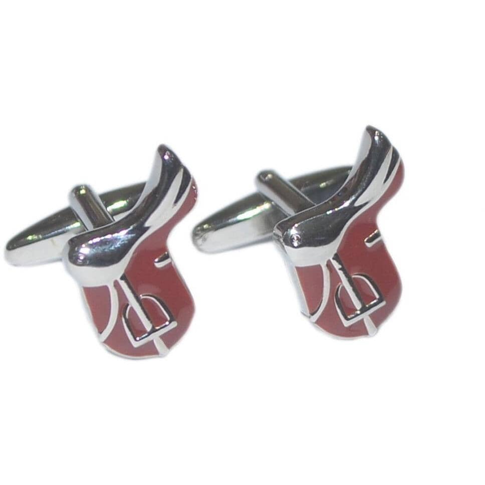 Saddle (brown) Cufflinks Novelty Cufflinks Clinks Australia Saddle (brown) Cufflinks 