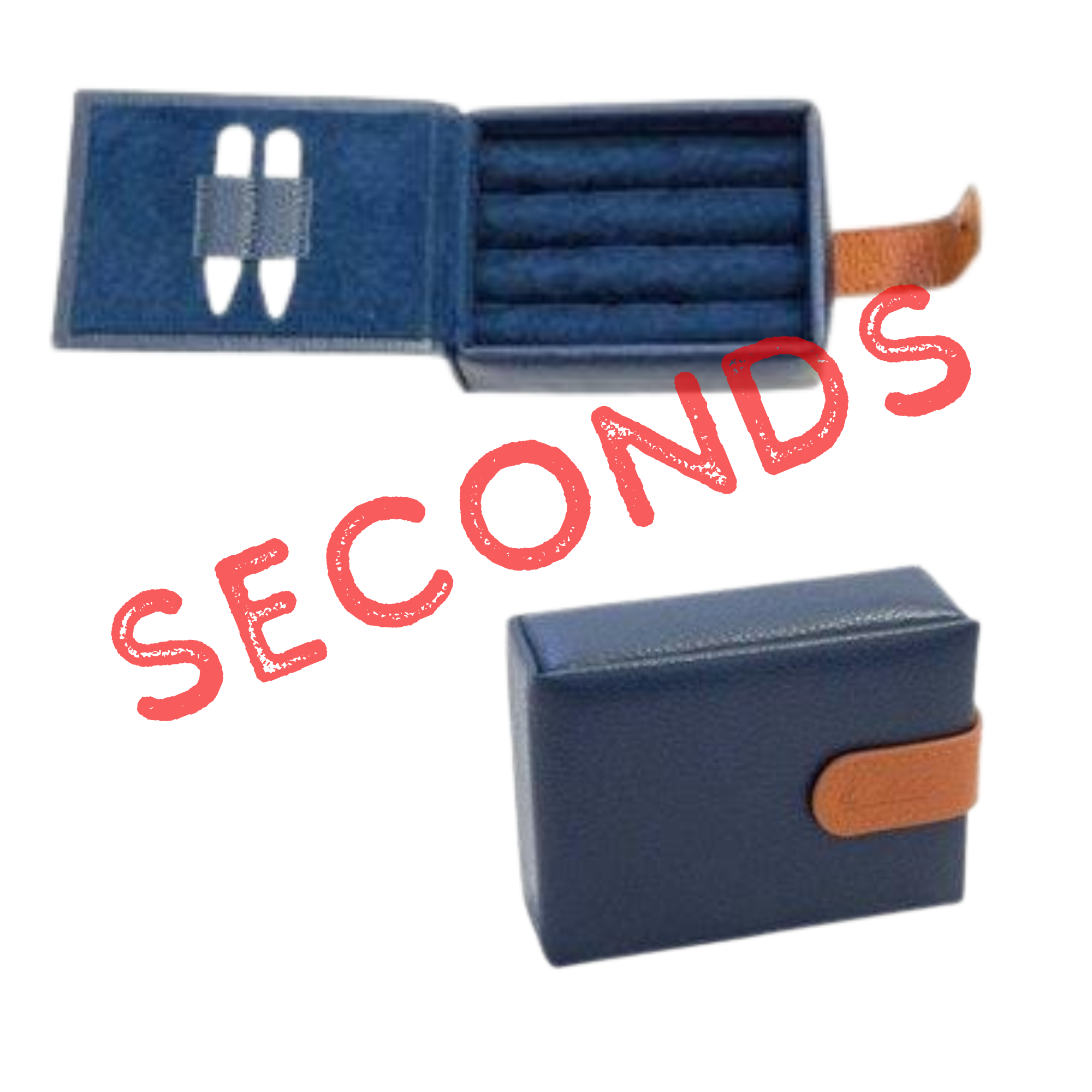 Seconds - Real Leather Cufflink Wallet - Blue (A)