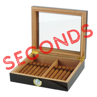 Seconds - 12-20 CT Walnut Cigar Humidor Spanish Cedar Box for Cigars (C)
