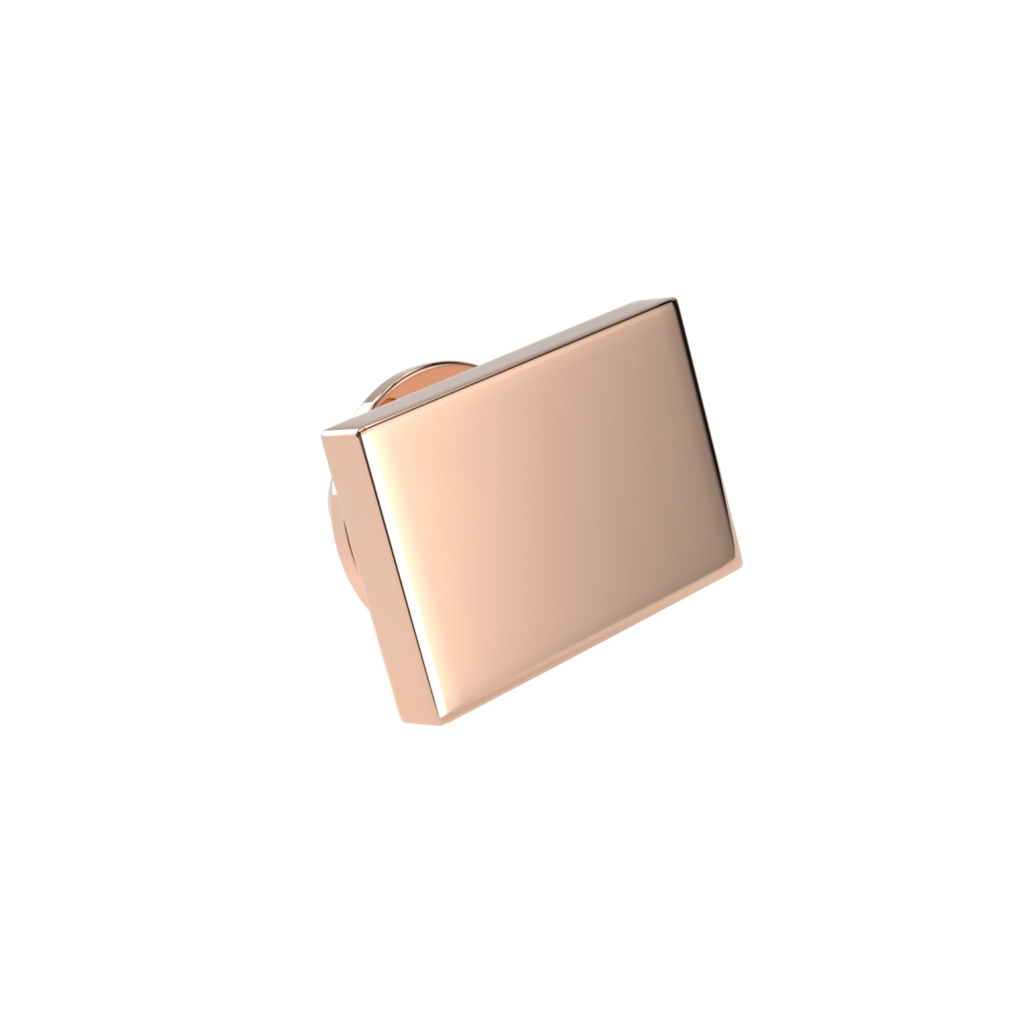 Rectangle Shiny Rose Gold Engravable Lapel Pin