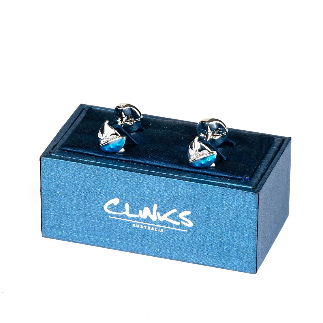 Blue/Silver Sailing Ship Cufflinks