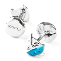 Blue/Silver Sailing Ship Cufflinks