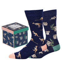 Mens Native Animals 2pk Gift Set Bamboo Socks