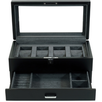 Seconds - 4 Slots Wooden Watch Box with Charcoal Interior and Drawer