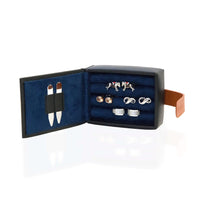 Real Leather Cufflink Wallet - Black Cufflink Boxes Clinks