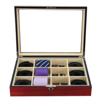 Cherry Wooden Tie Box for 12