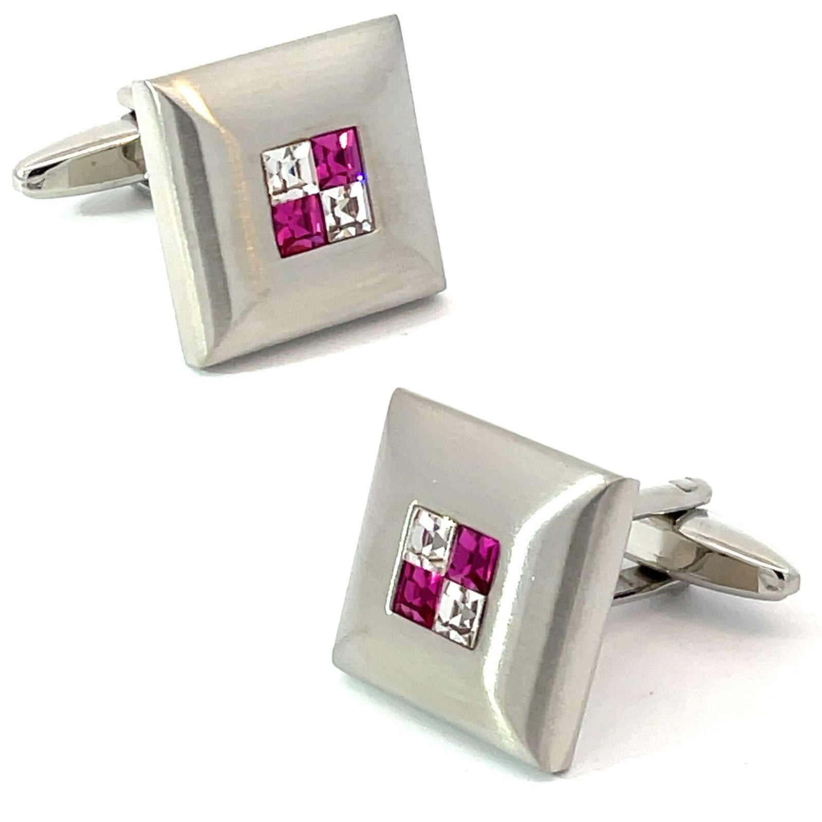 Purple Crystal Four Square Cufflinks