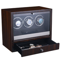 Brighton Watch Winder for 3 Watches with Drawer