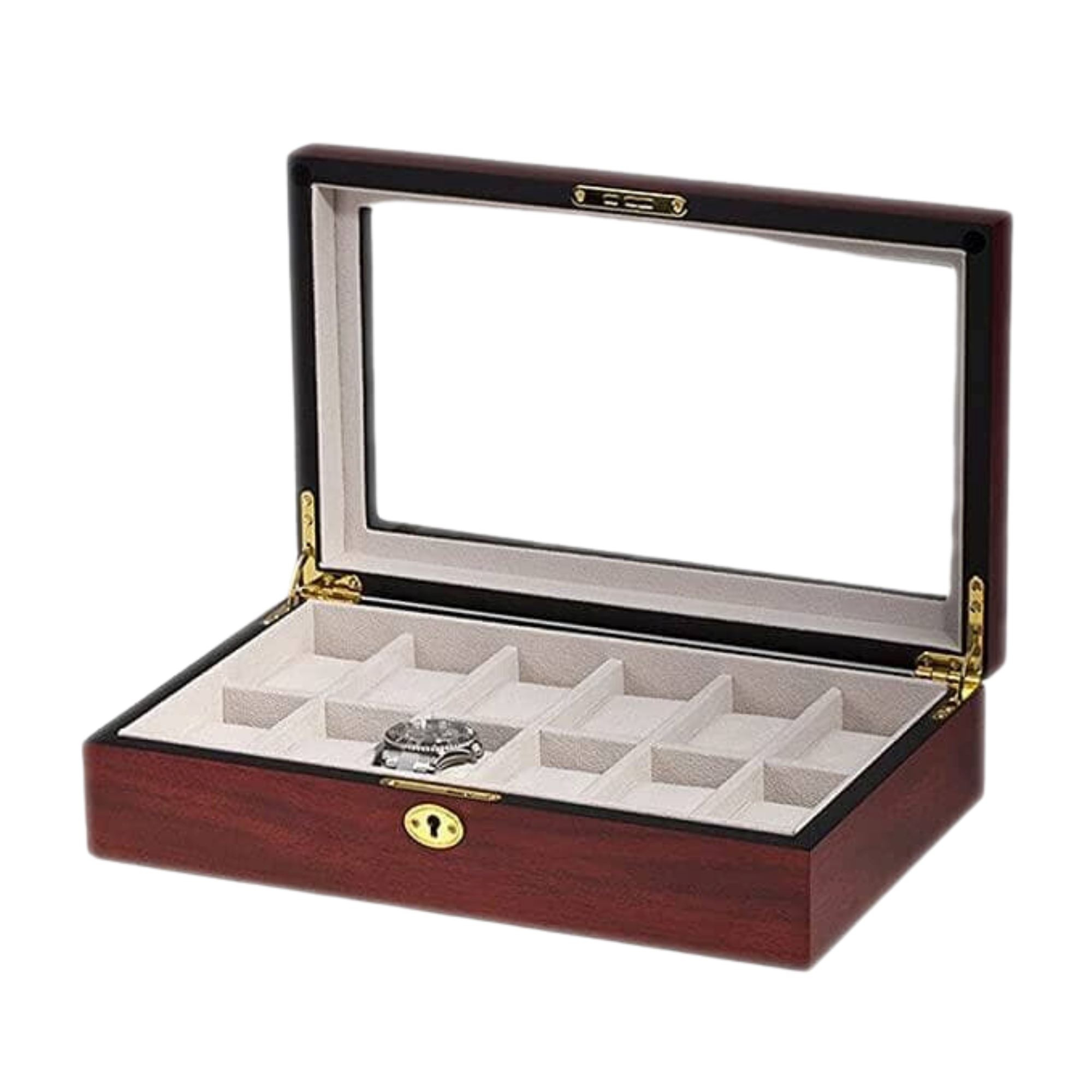 Seconds - Cherry Wooden Watch Box for 12 Watches (A)