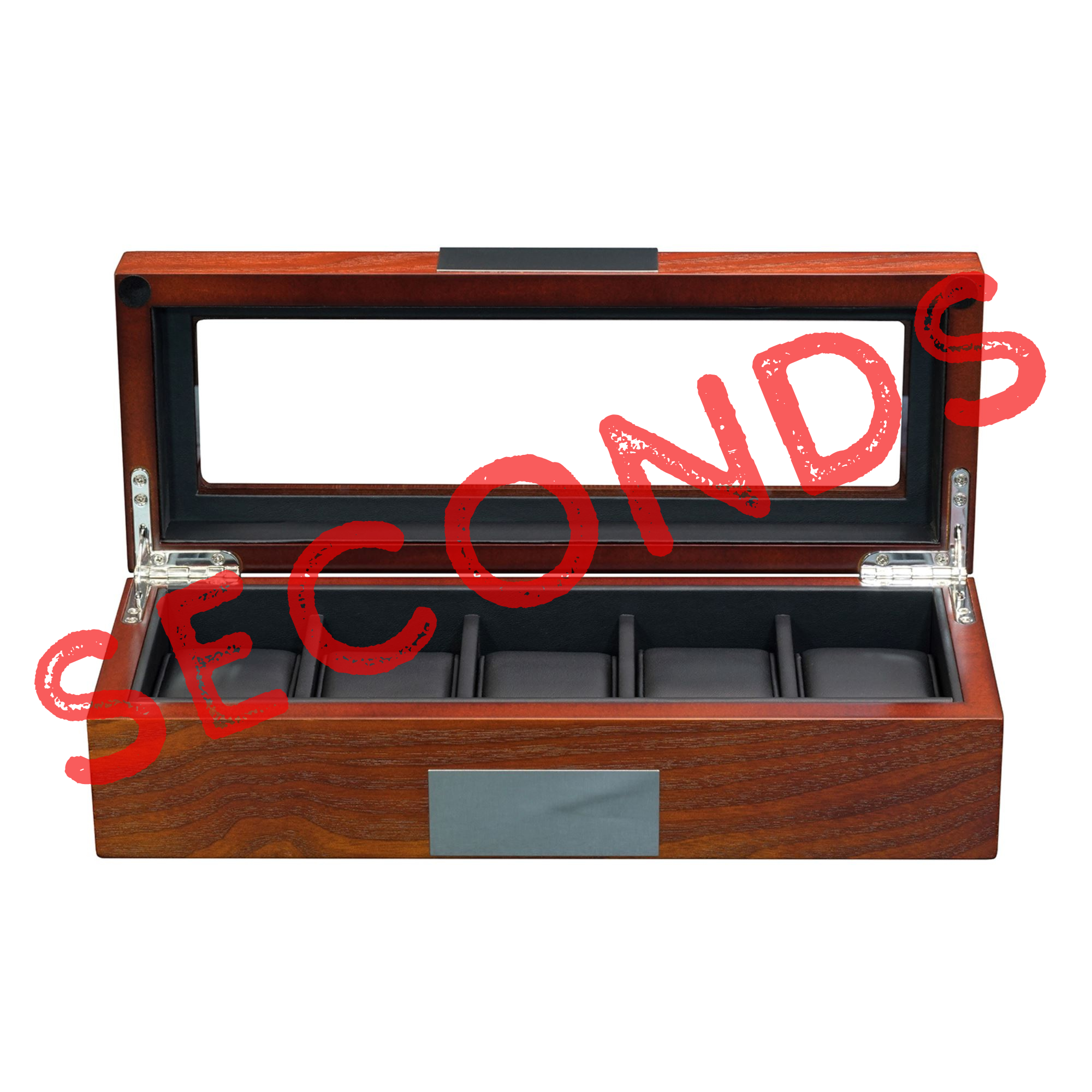 Seconds - 5 Slots Mahogany Wooden Watch Box