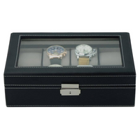Seconds - Black Leather Watch Box for 8 Watches
