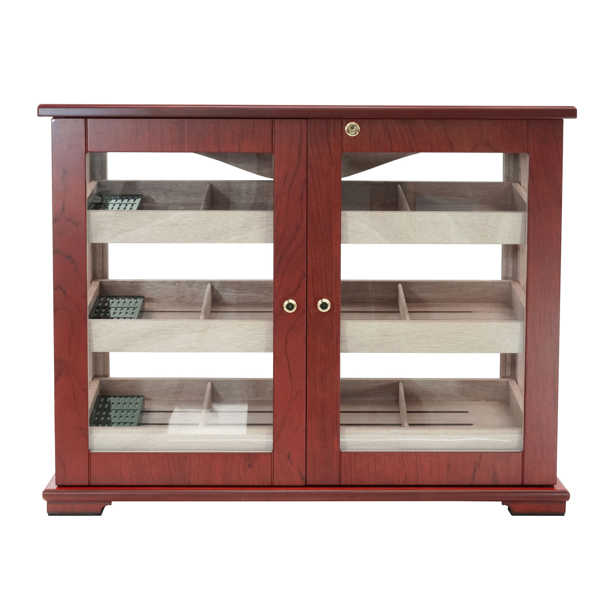 250 CT Bubinga Wooden Double Door Mahogany Lining Cabinet for Cigars