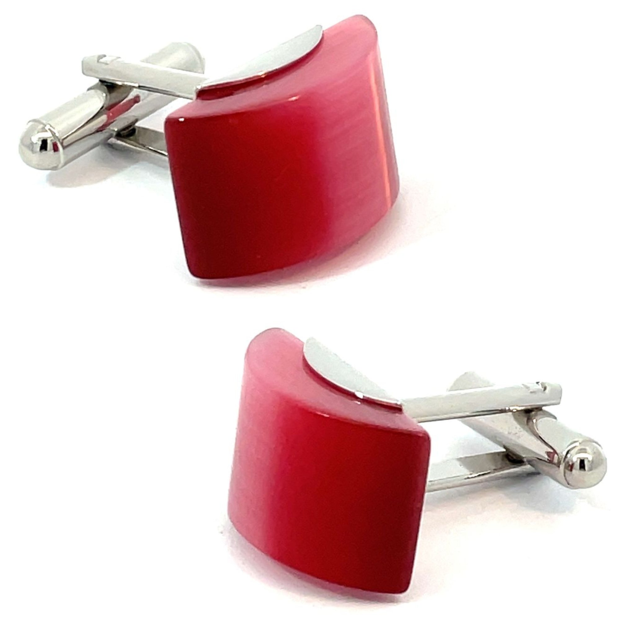 Pink Catseye Arch Cufflinks