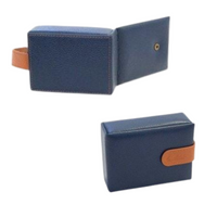Seconds - Real Leather Cufflink Wallet - Blue (A)