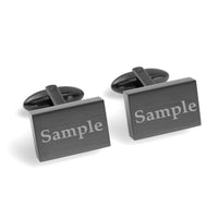 Engraved Words Custom Rectangle Cufflinks