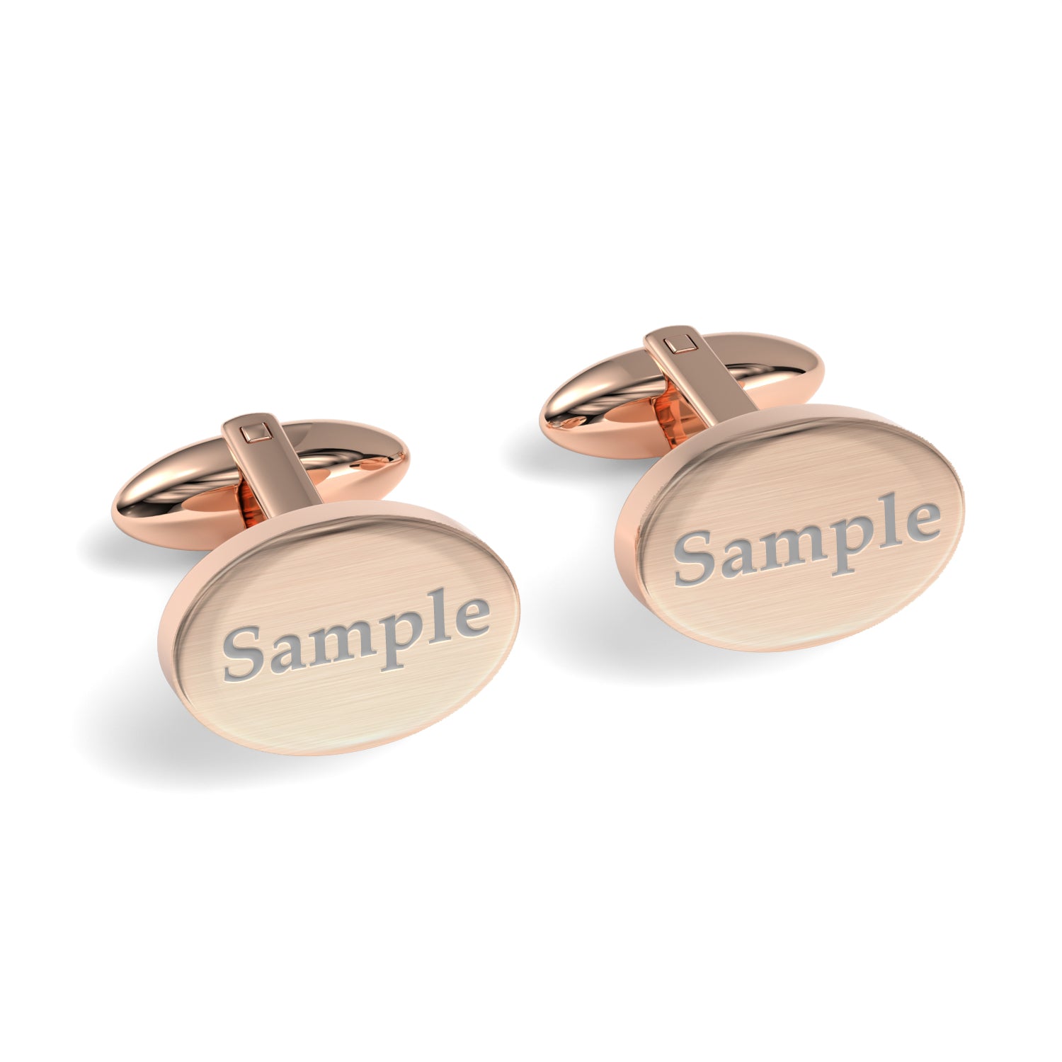 Engraved Words Custom Oval Cufflinks