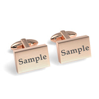 Engraved Words Custom Rectangle Cufflinks