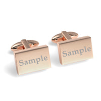 Engraved Words Custom Rectangle Cufflinks