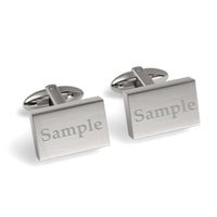 Engraved Words Custom Rectangle Cufflinks