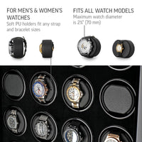Sydney Watch Winder for 24 Watches in Black Watch Winder Boxes Clinks