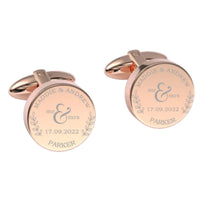Mr + Mrs Name and Date Engraved Cufflinks Engraving Cufflinks Clinks Australia