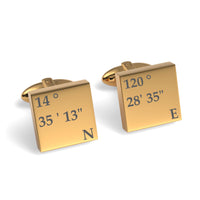 Latitude and Longitude Coordinates Engraved Cufflinks