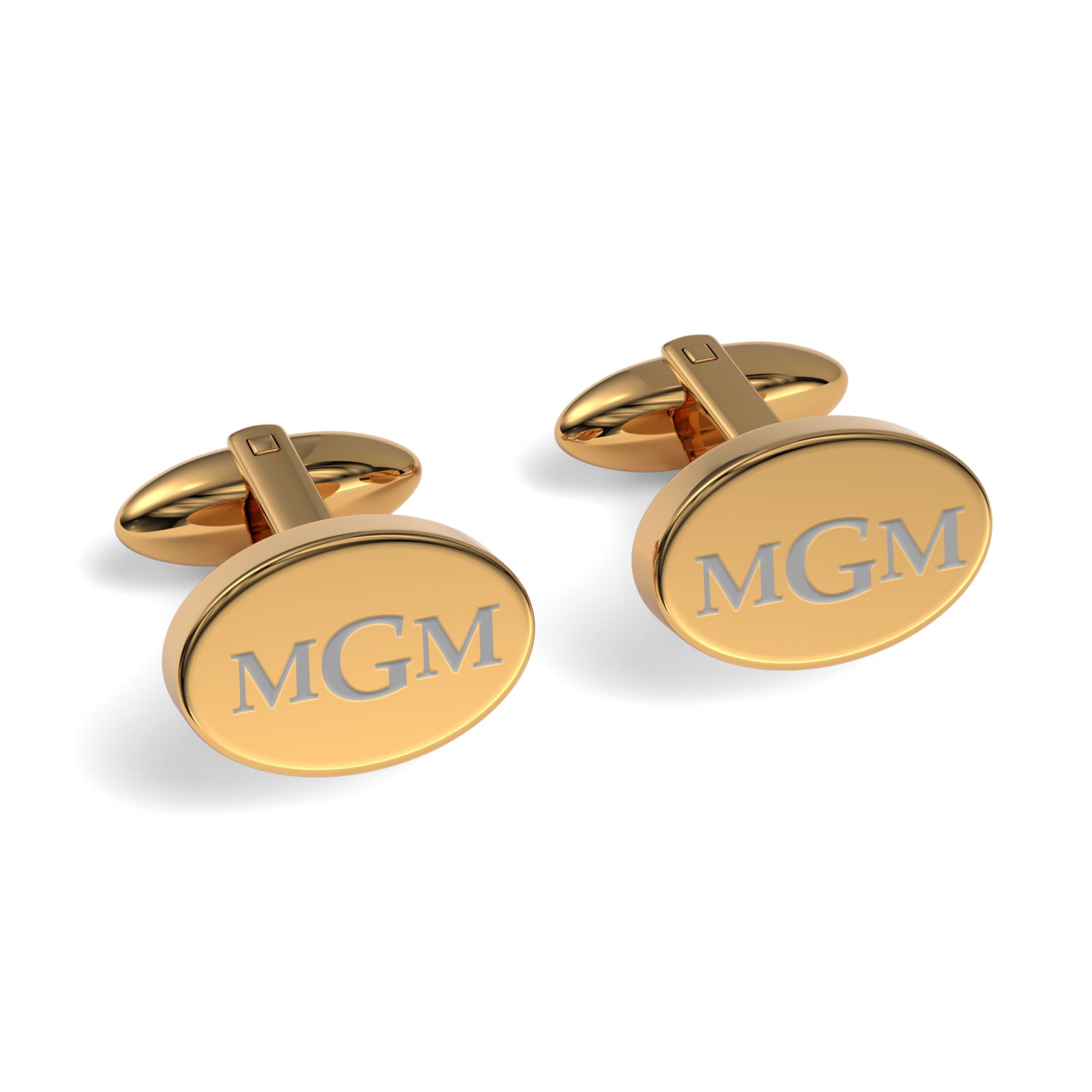 Engraved Monogram Initials Oval Cufflinks
