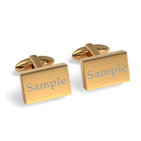 Engraved Words Custom Rectangle Cufflinks