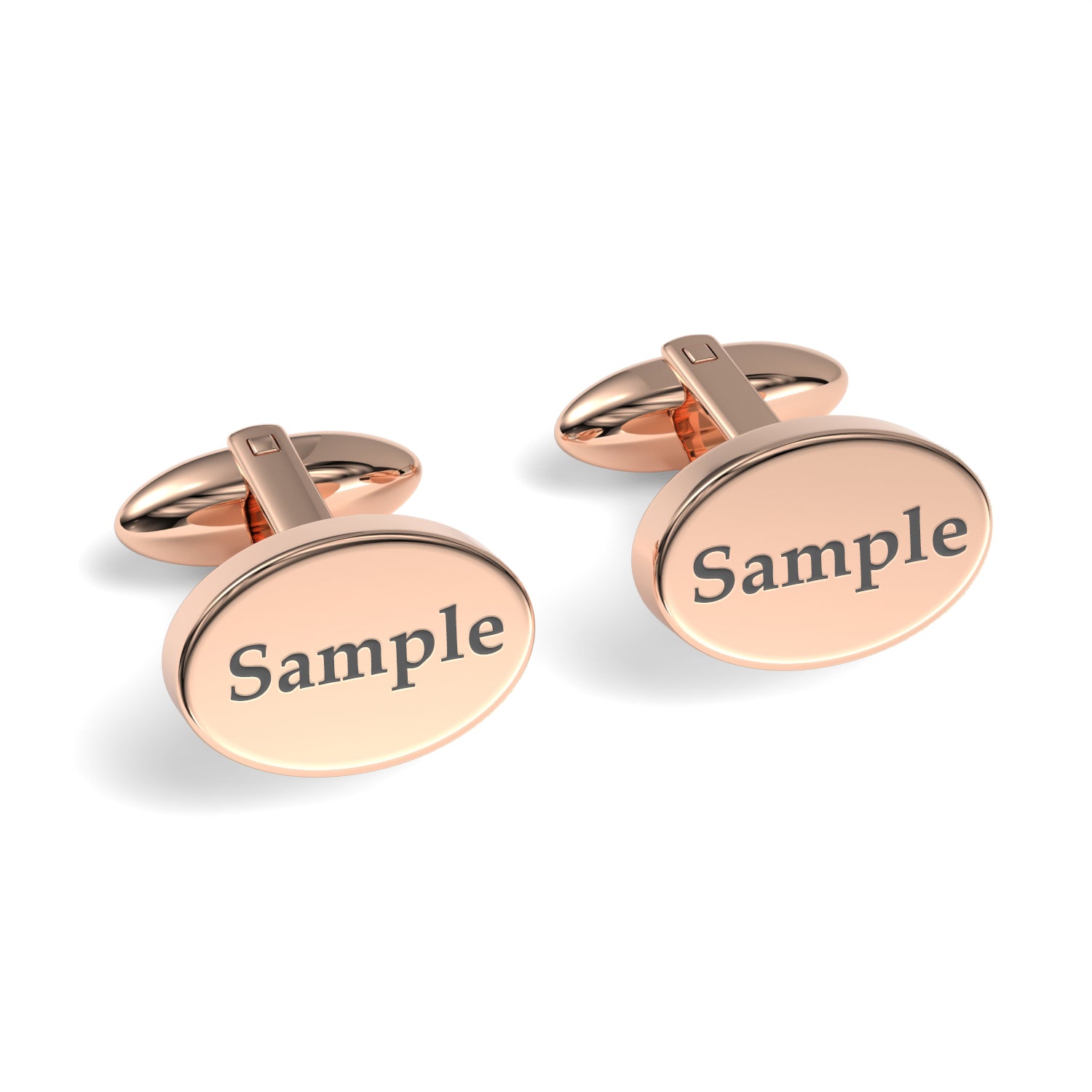 Engraved Words Custom Oval Cufflinks