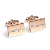 Engraved Words Custom Rectangle Cufflinks