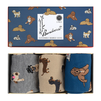 Mens Mans Best Friend 3pk Gift Set Bamboo Socks