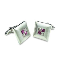 Purple Crystal Four Square Cufflinks Classic & Modern Cufflinks Clinks Australia Purple Crystal Four Square Cufflinks