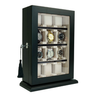 Seconds - 12 Slots Black Wooden Watch Cabinet