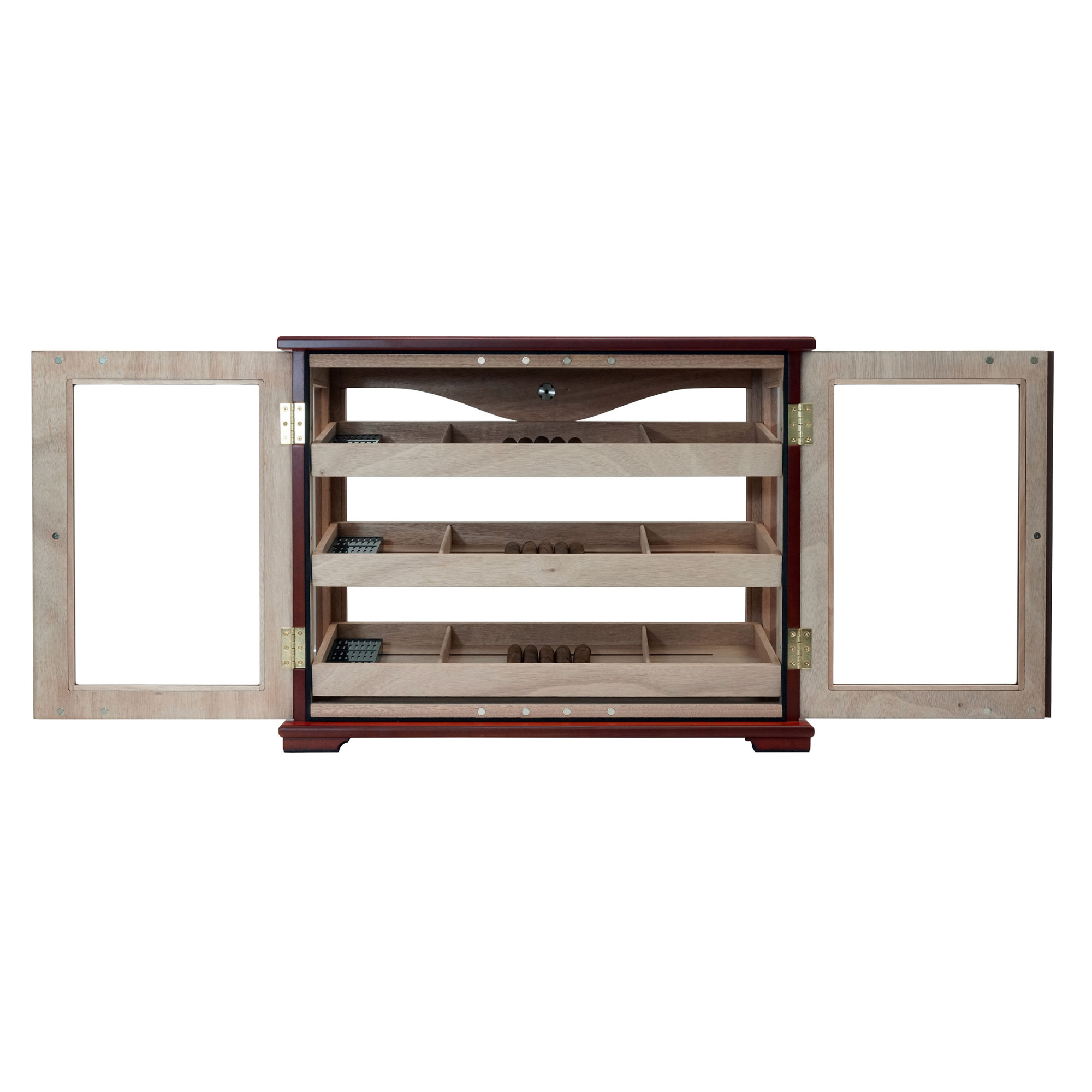 250 CT Bubinga Wooden Double Door Mahogany Lining Cabinet for Cigars