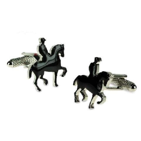 Horse and Rider Silhouette Cufflinks Novelty Cufflinks Clinks Australia Horse and Rider Silhouette Cufflinks 