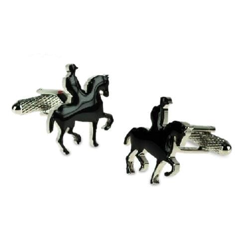 Horse and Rider Silhouette Cufflinks Novelty Cufflinks Clinks Australia Horse and Rider Silhouette Cufflinks 