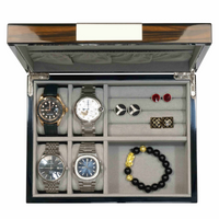 Ebony Wooden Cufflink Watch Box