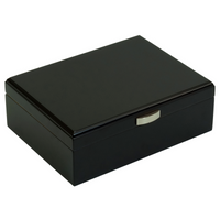 Seconds - 20 CT Black Wooden Cigar Humidor and Ashtray Set (A)