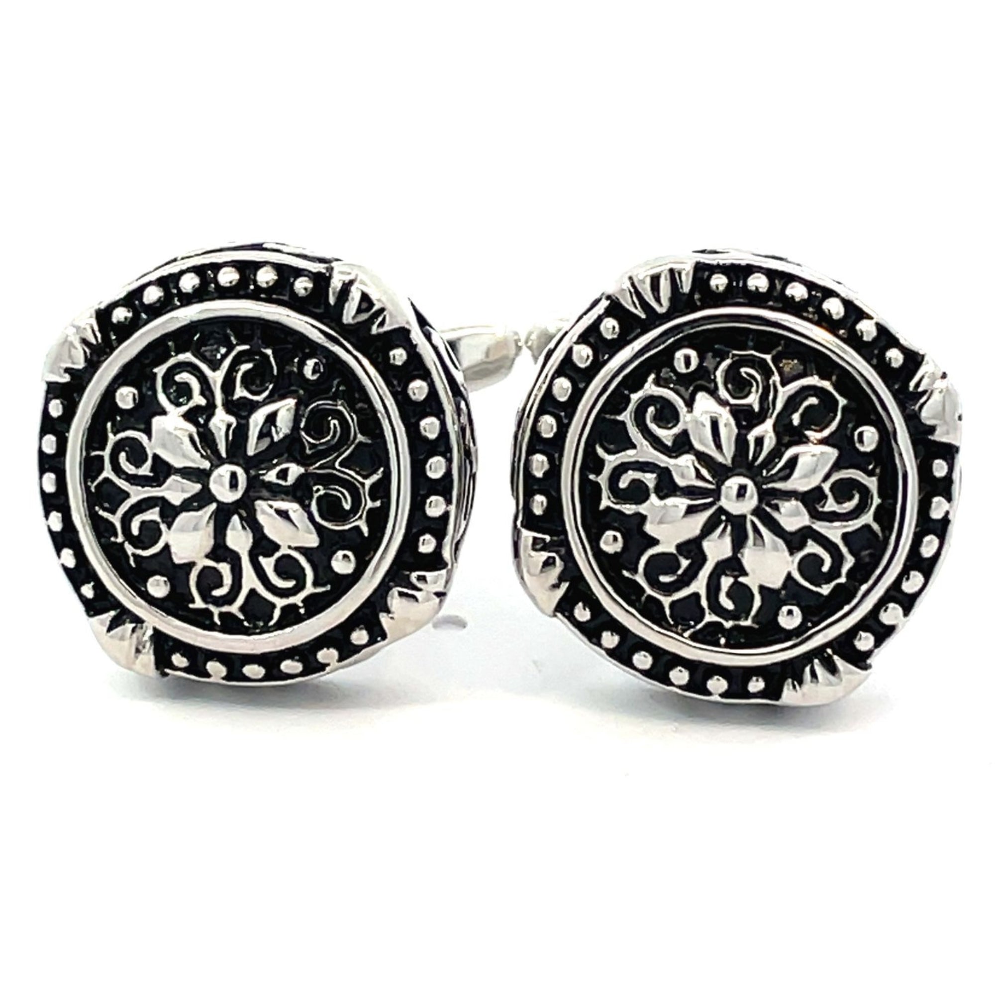 Otranto Cufflinks: Round Gothic Style