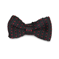 Adult Knit Bow Tie - Black/Red Dot Bow Ties Clinks Australia