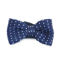 Adult Knit Bow Tie - Dark Blue/White Dot Bow Ties Clinks Australia Dark Blue/White Dot Adult Knit Bowtie
