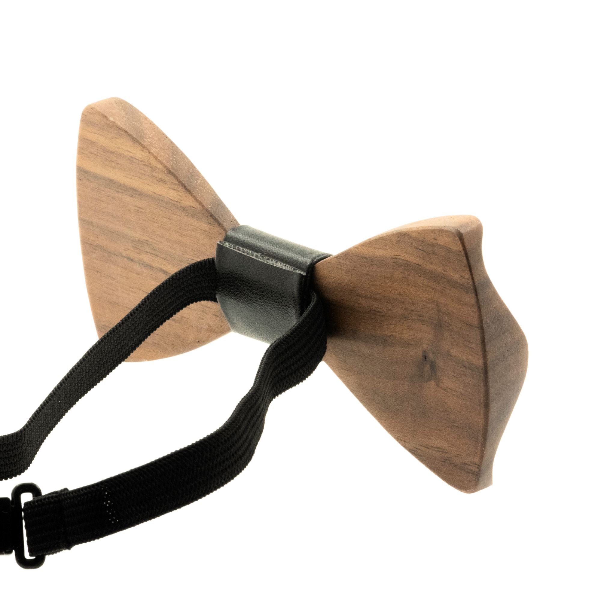 Dark Wood Black Leatherette Adult Bow Tie Bow Ties Clinks 