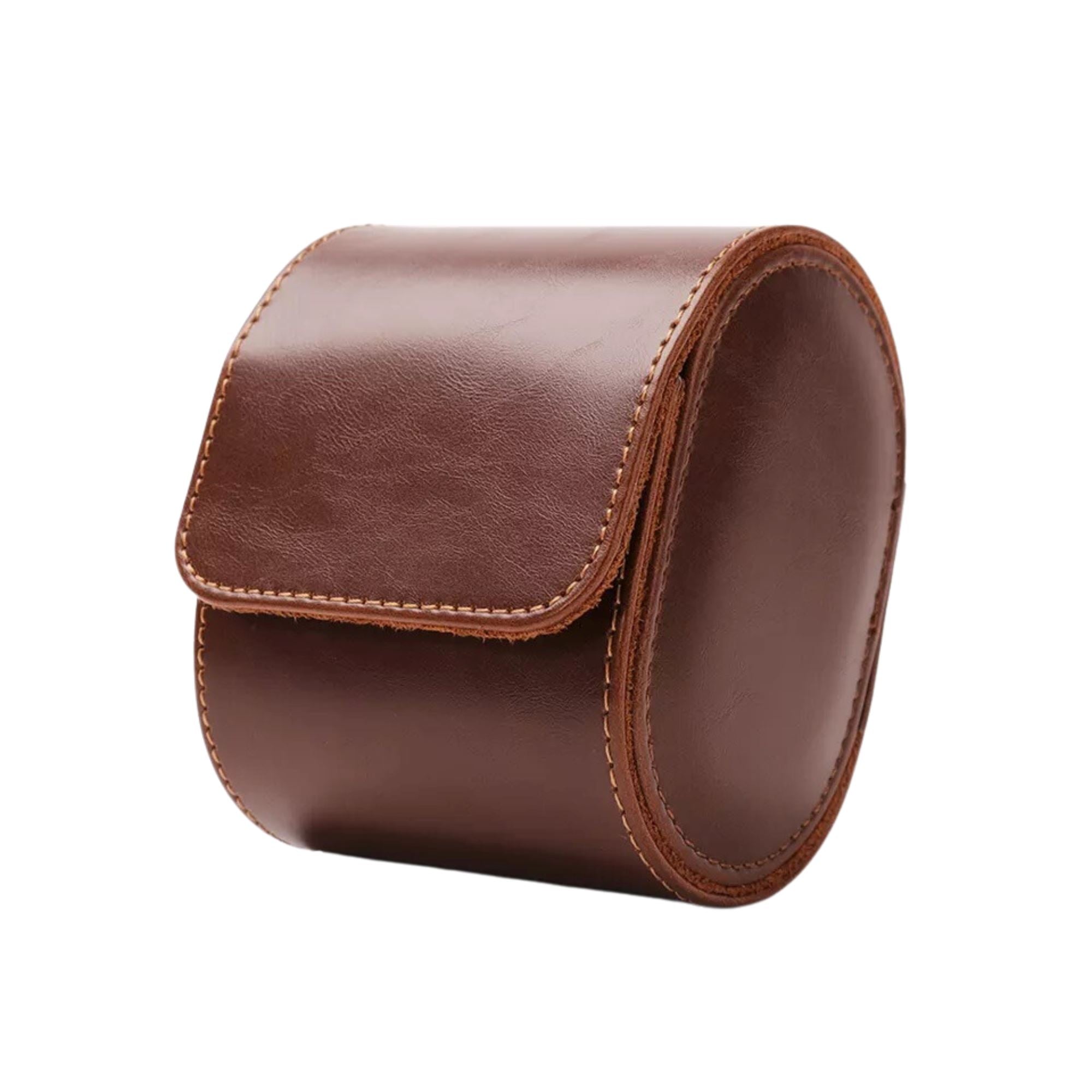 Watch Roll Case for 1 in Brown Vegan Leather Watch Boxes Clinks 