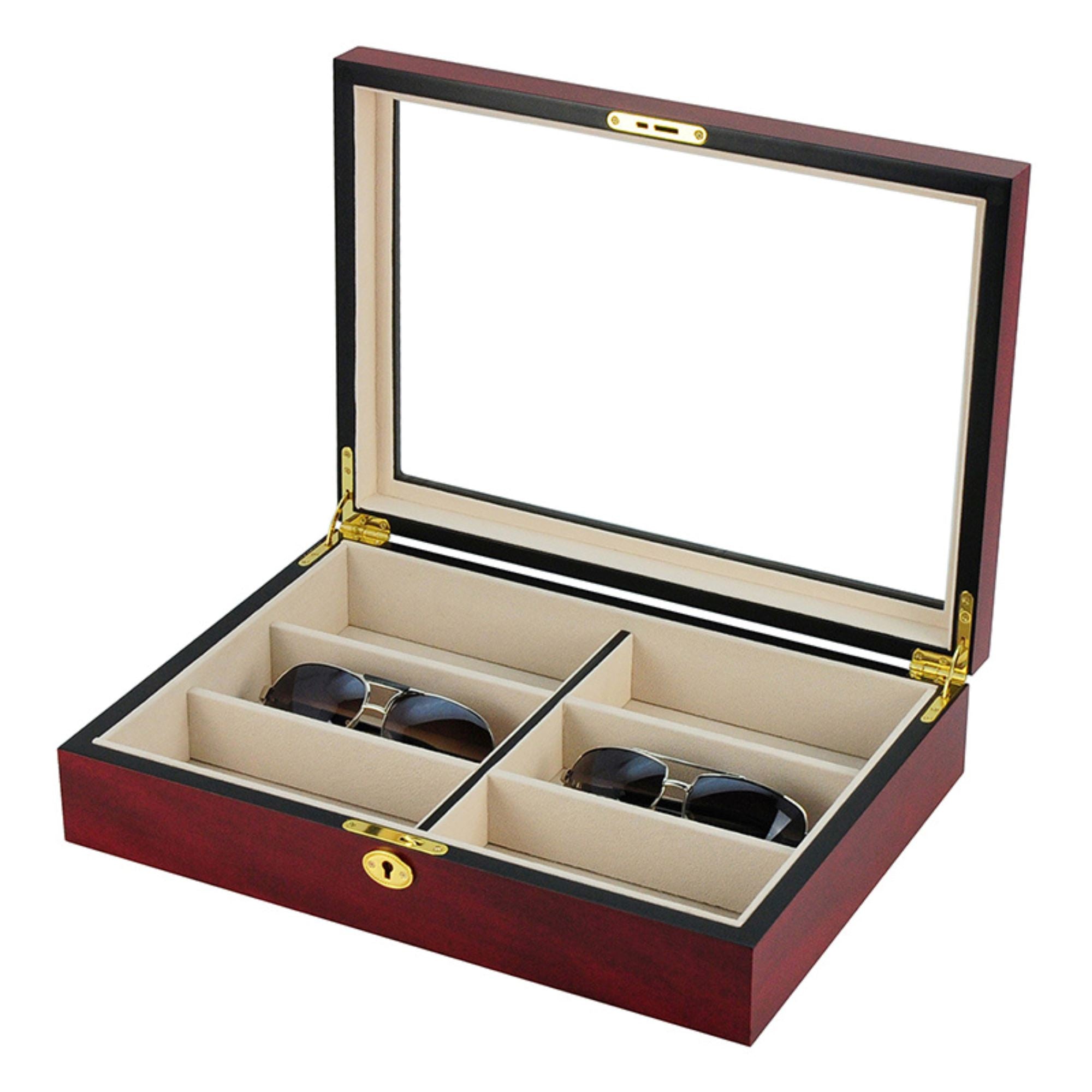 6 Pairs Cherry Wooden Sunglass Box Storage Boxes Clinks Australia 